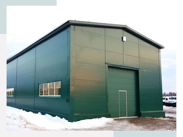 Двускатные ангары в Алексеевке