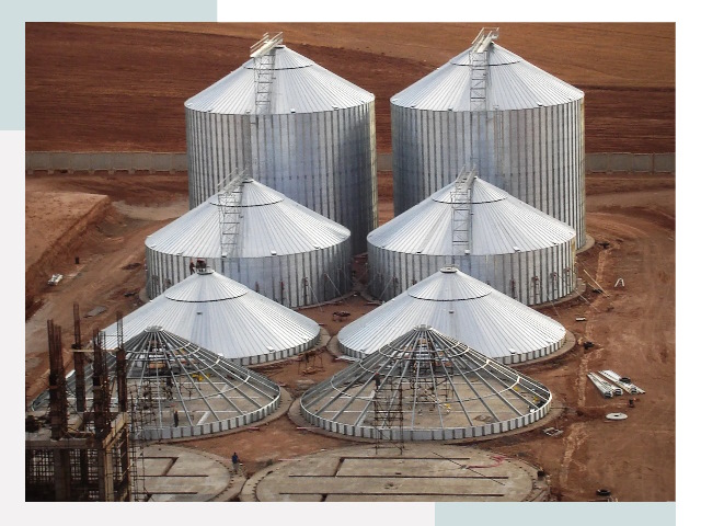 Строительство зерновых силосов в Алексеевке